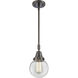 Beacon 1 Light 6 inch Oil Rubbed Bronze Mini Pendant Ceiling Light in Clear Glass