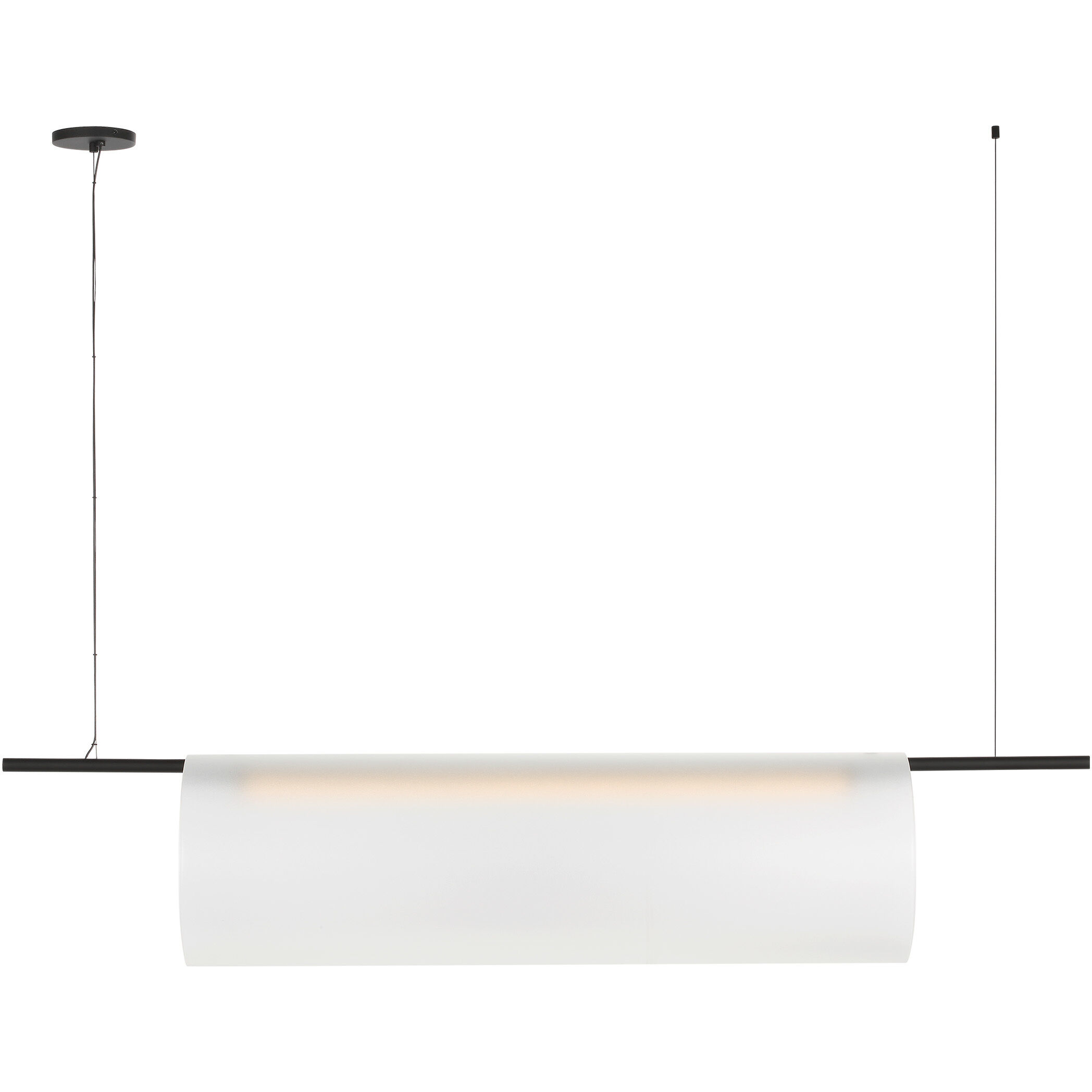 Peter Bristol Trace LED 60 inch Nightshade Black Single Linear Chandelier Ceiling Light