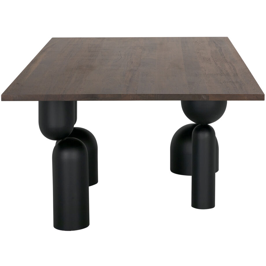 Leandra 86 X 46 inch Dark Walnut and Matte Black Dining Table