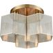 Compartir 3 Light 15 inch Satin Brass with Satin Nickel Semi Flush Mount Ceiling Light