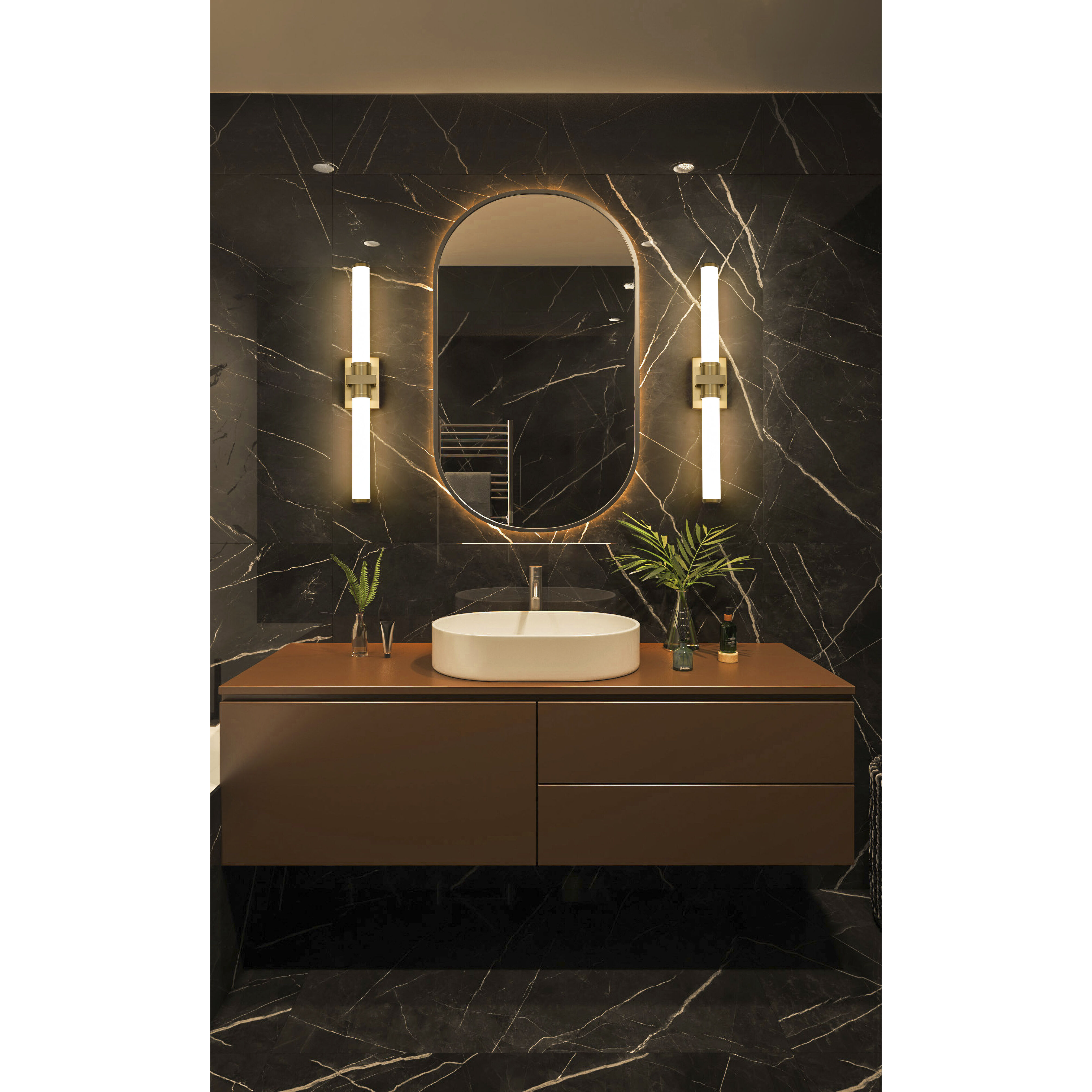 Idris LED 32.5 inch Modern Gold Bath Vanity Wall Light