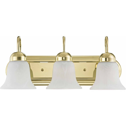 Riviera 3 Light 18 inch Polished Brass Bath Vanity Wall Light