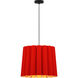 Renata 1 Light 22 inch Black/Red Pendant Ceiling Light in Red/Ash, 22 in / Medium