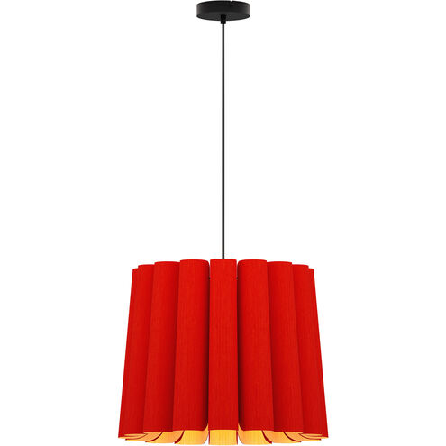 Renata 1 Light 22 inch Black/Red Pendant Ceiling Light in Red/Ash, 22 in / Medium