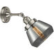 Franklin Restoration Fulton 1 Light 7 inch Brushed Satin Nickel Sconce Wall Light in Plated Smoke Glass, Franklin Restoration