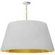 Brynn 1 Light 32 inch Aged Brass Pendant Ceiling Light in White/Gold Jewel Tone