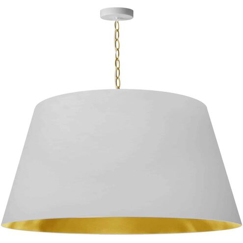 Brynn 1 Light 32 inch Aged Brass Pendant Ceiling Light in White/Gold Jewel Tone