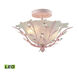 Edmonde LED 17 inch Light Pink Semi Flush Mount Ceiling Light