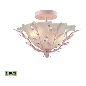 Edmonde LED 17 inch Light Pink Semi Flush Mount Ceiling Light