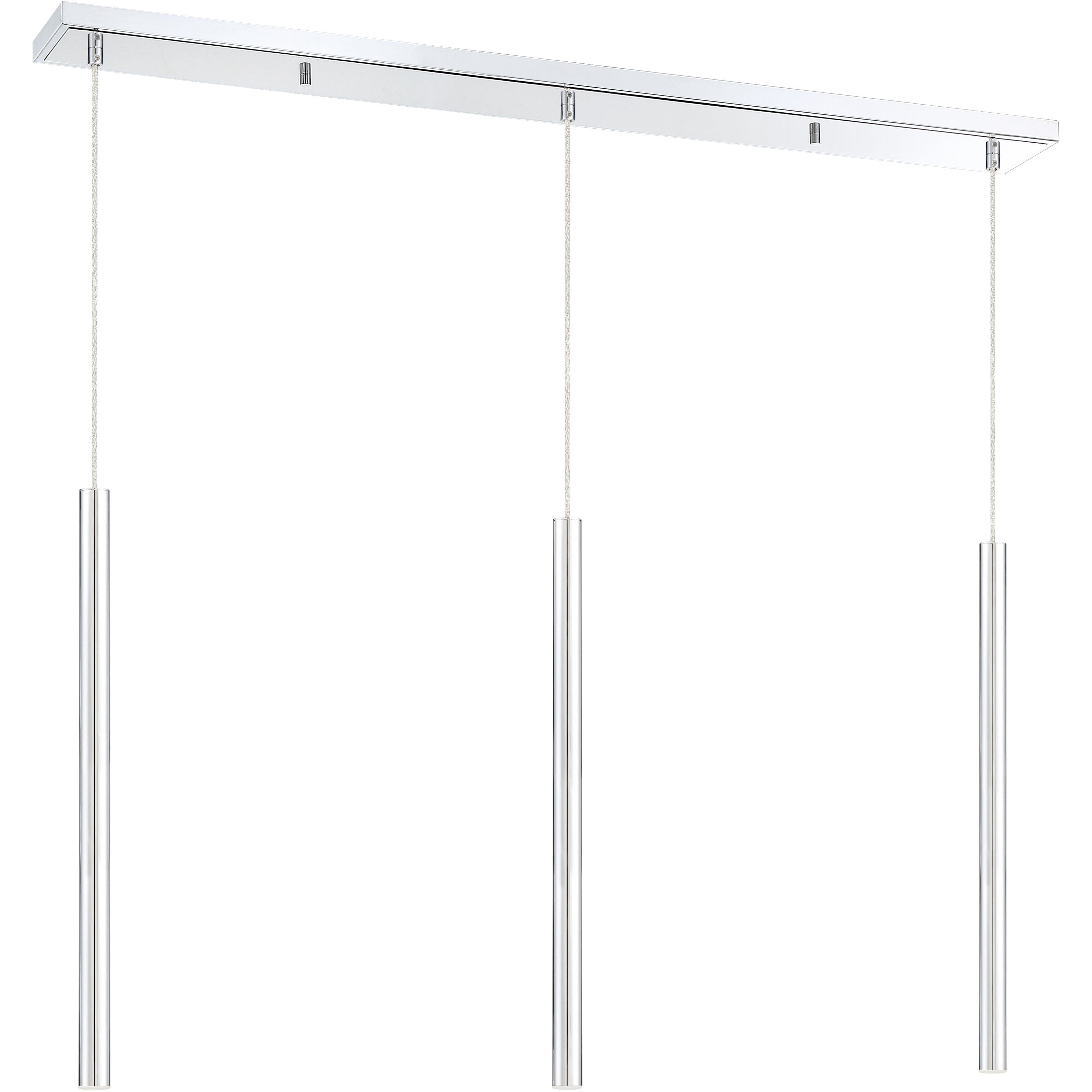 Forest LED 46 inch Chrome Linear Chandelier Ceiling Light in 3, 20, Chrome Steel