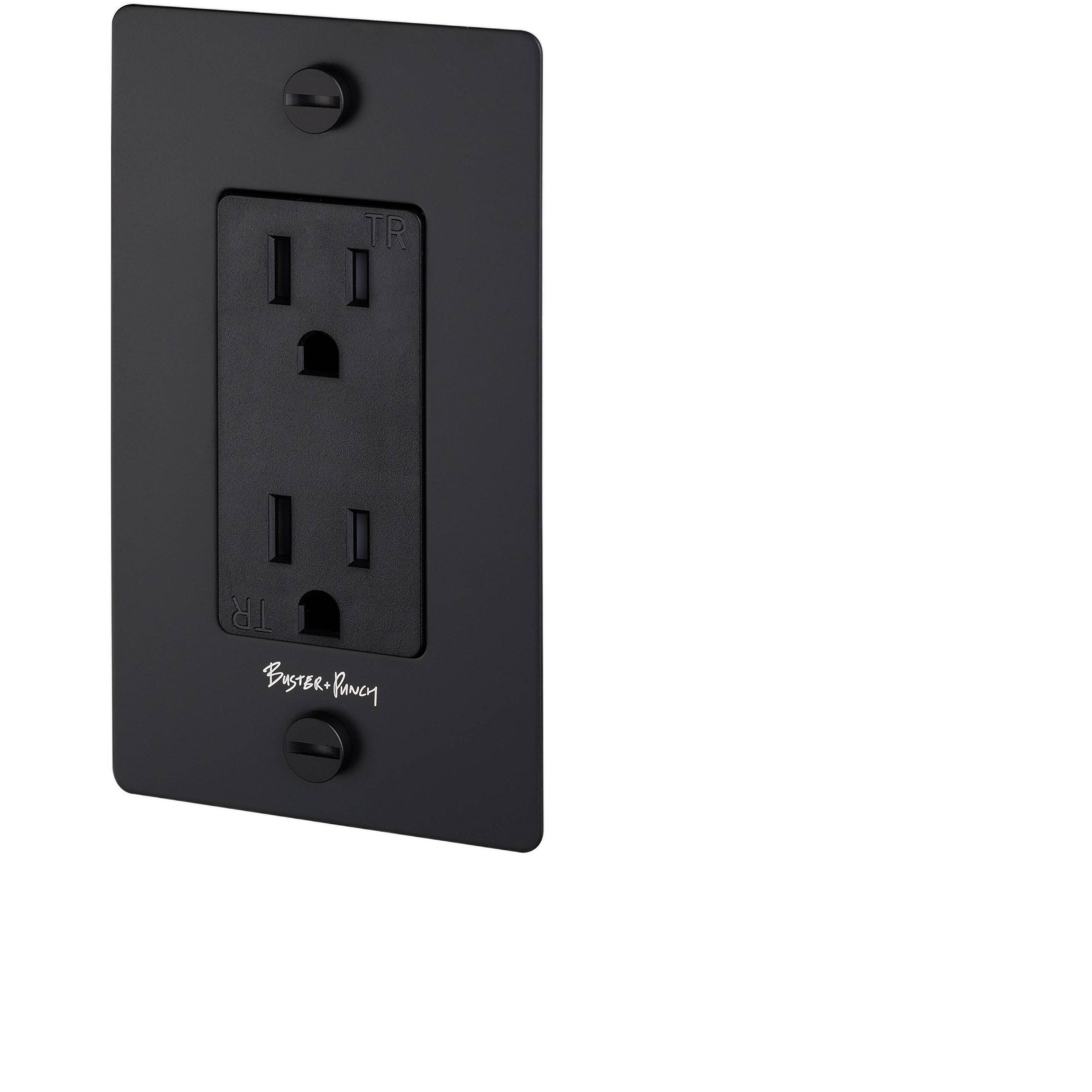1G Duplex 125 Black Outlet
