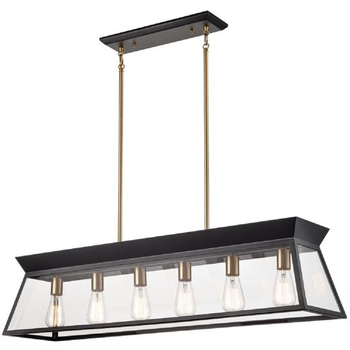 Lucian Island Light Ceiling Light in Black and Brushed Brass
