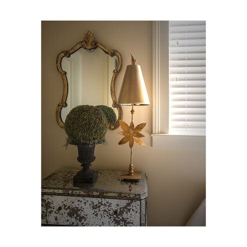 Azalea 34 inch 60.00 watt Gold Leaf With Blossom Element Table Lamp Portable Light, Flambeau