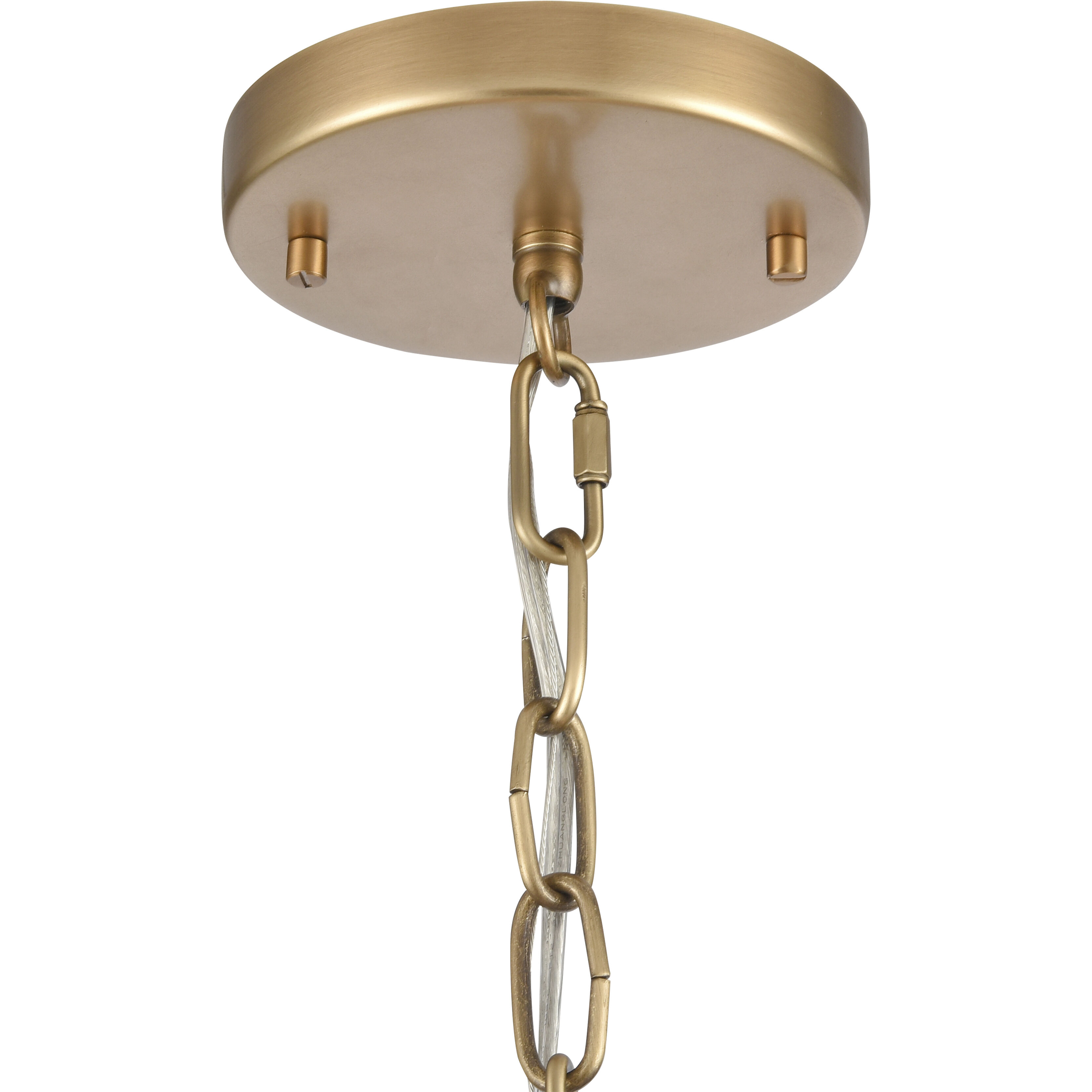 Cecil 4 Light 16 inch Natural Brass with Off White Semi Flush Mount Ceiling Light