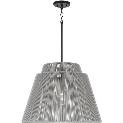 Jasper 1 Light 23 inch Grey and Black Outdoor Hanging Lantern