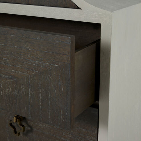 Kirsten Cerused White / Cerused Coal / Stained Brass Chest