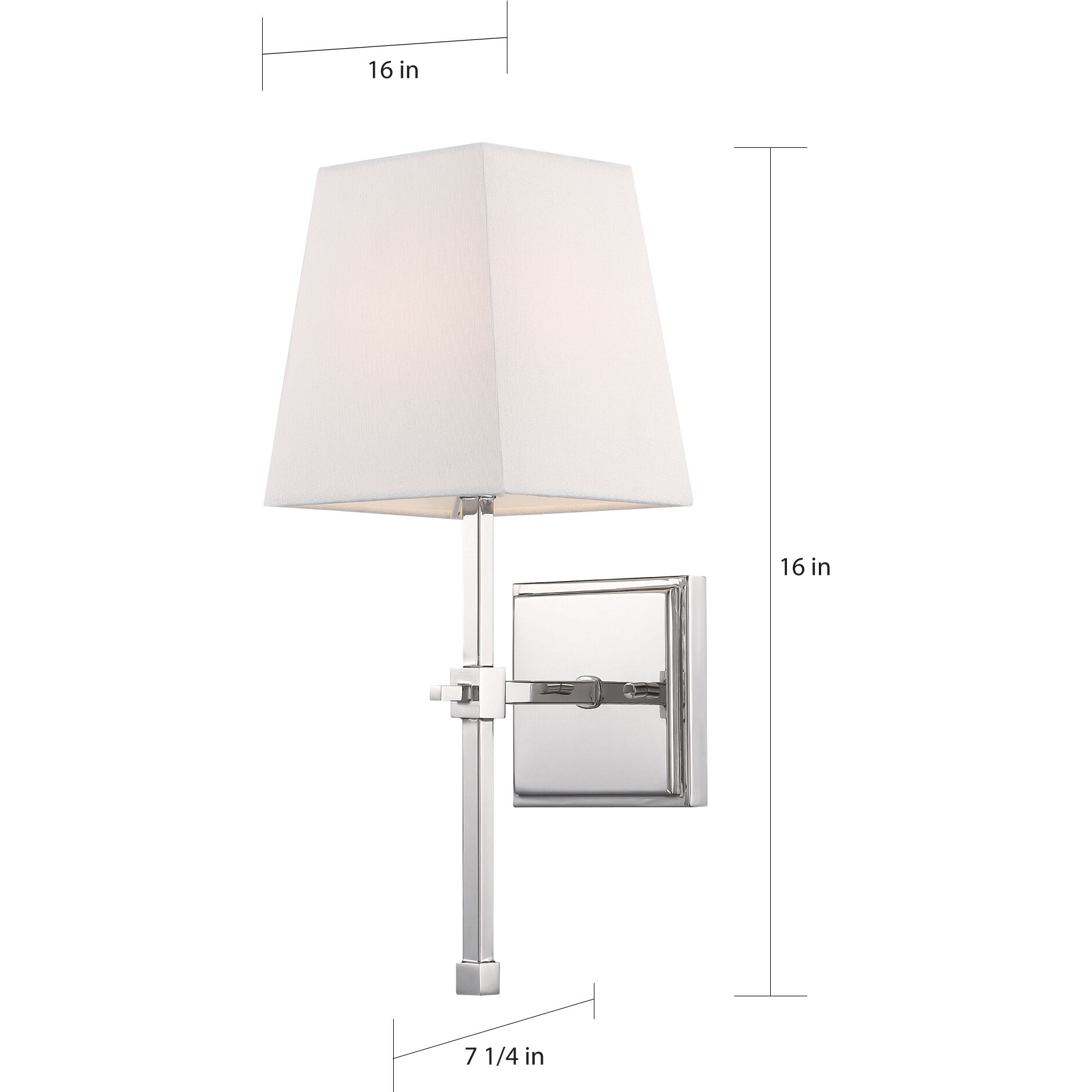 Highline 1 Light 6 inch Polished Nickel and White Fabric Vanity Light Wall Light