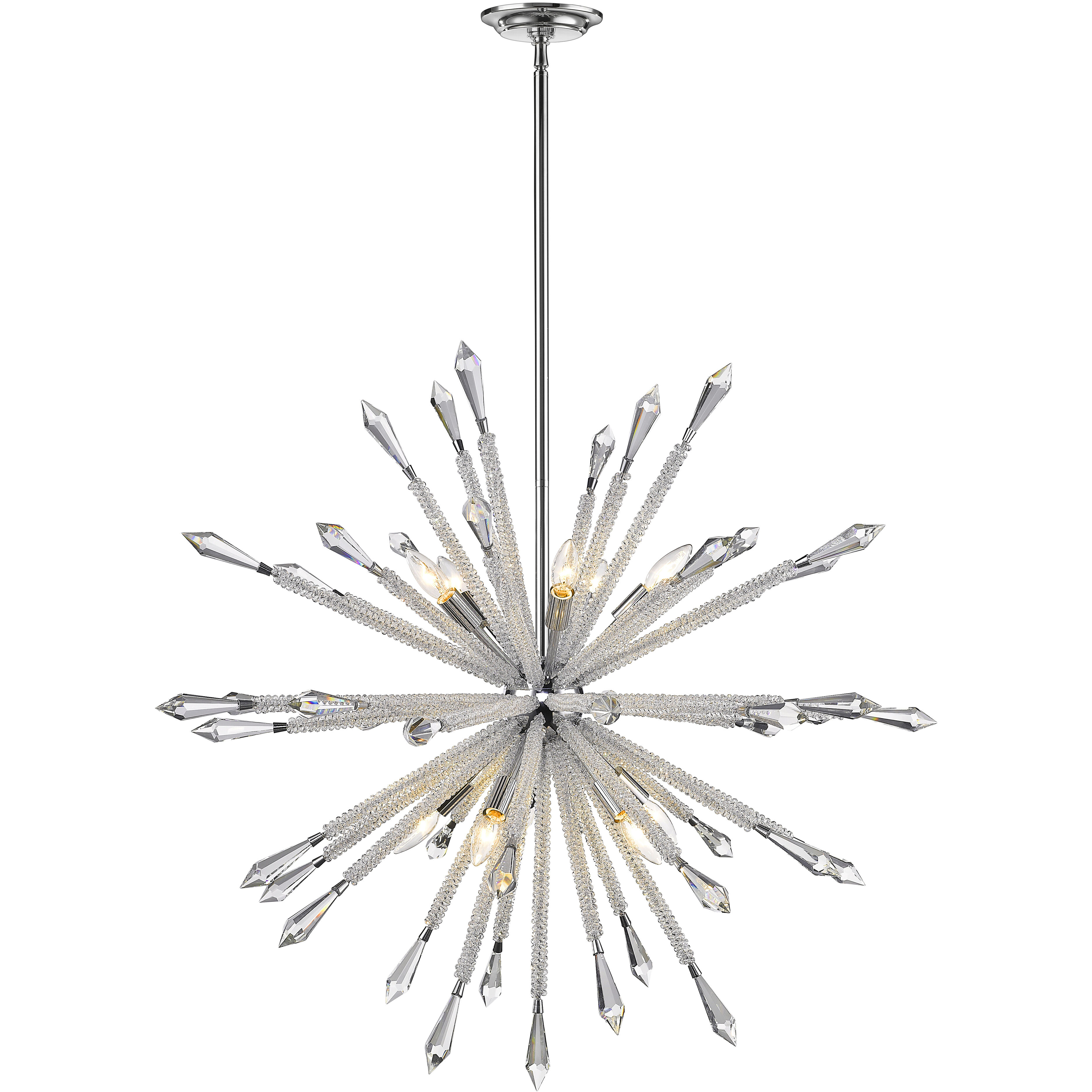 Soleia 10 Light 36.88 inch Chrome Chandelier Ceiling Light in 26.4