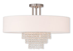 Carlisle 5 Light 22 inch Brushed Nickel Semi-Flush Mount Ceiling Light