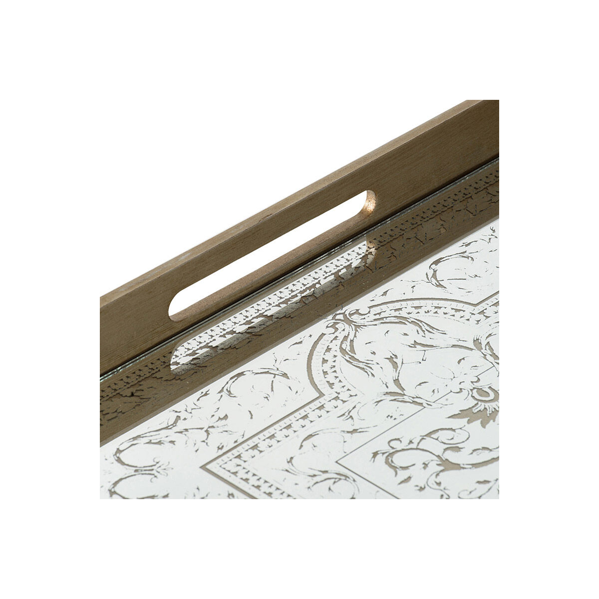 Floral Gold and Mirror Tray