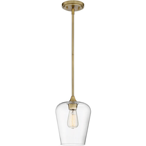 Octave 1 Light 8 inch Warm Brass Pendant Ceiling Light, Essentials