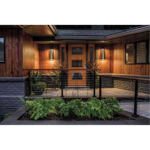 River Path LED 23 inch Textured Black Outdoor Wall, Large
