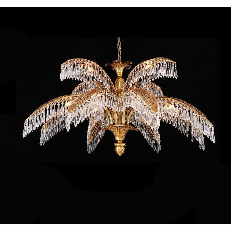JD Series 35 inch Copper Chandelier Ceiling Light, Gold Frame