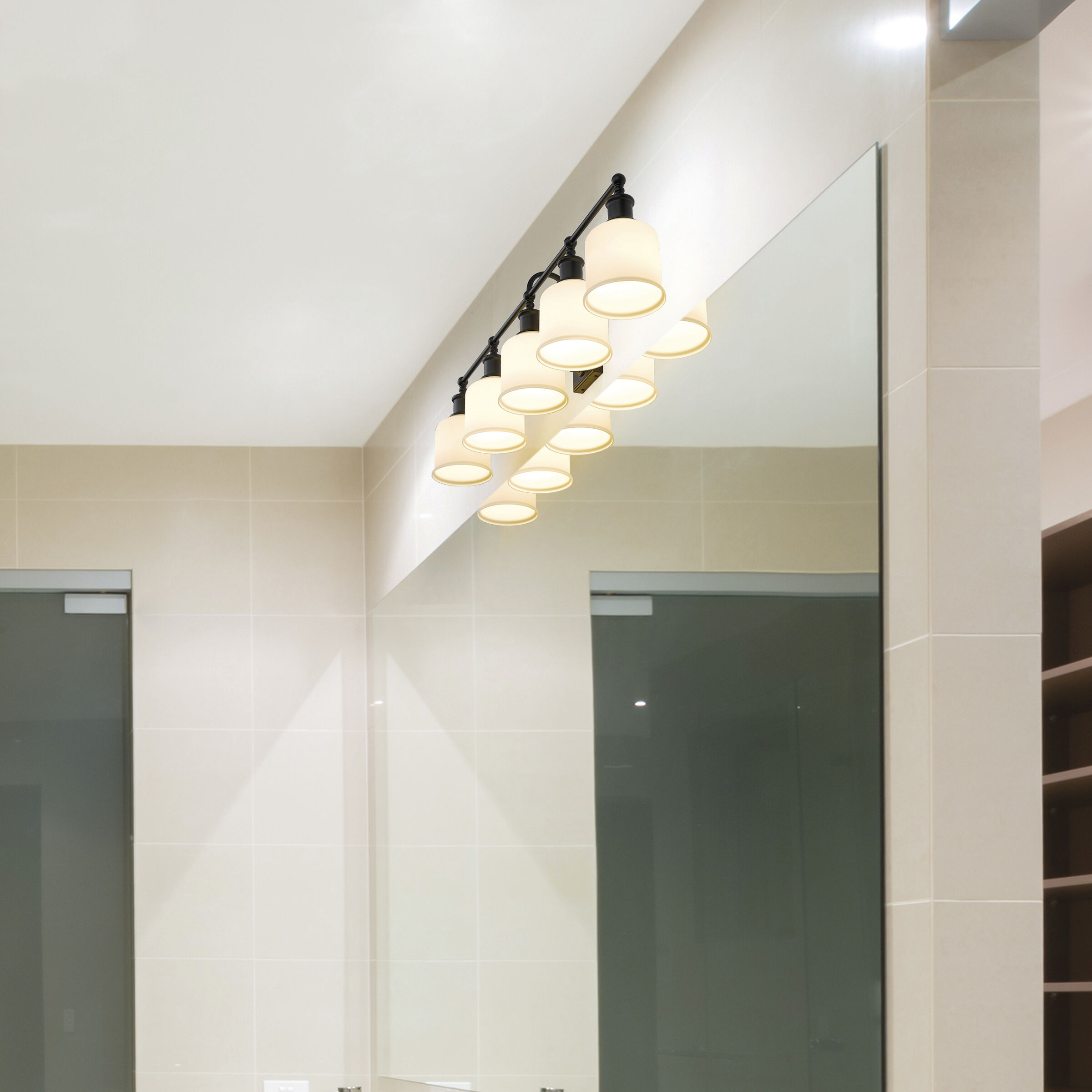 Bryant 5 Light 40.5 inch Matte Black Vanity Wall Light