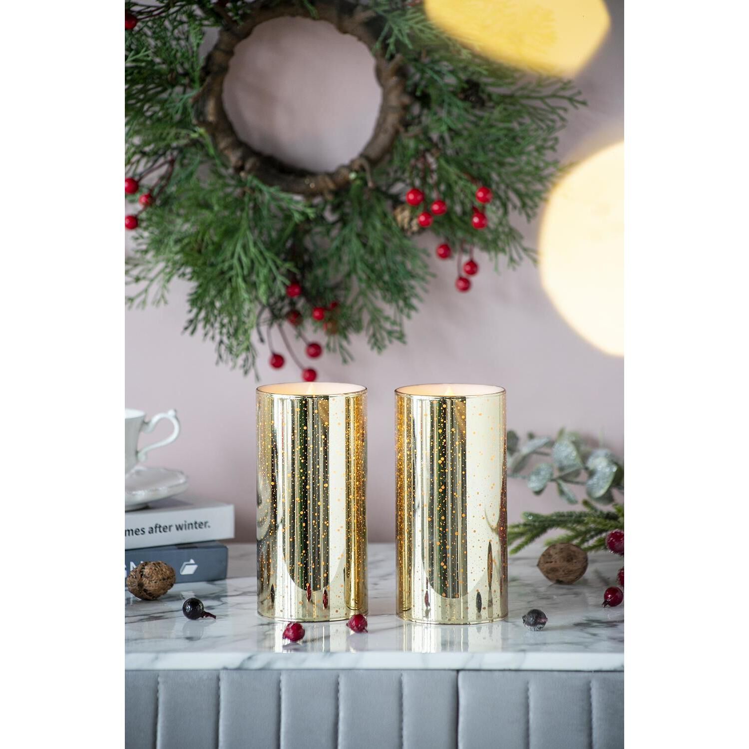 Speckled 6 X 3 inch LED Candle