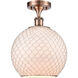 Ballston Large Farmhouse Chicken Wire 1 Light 10 inch Antique Copper Semi-Flush Mount Ceiling Light, Ballston