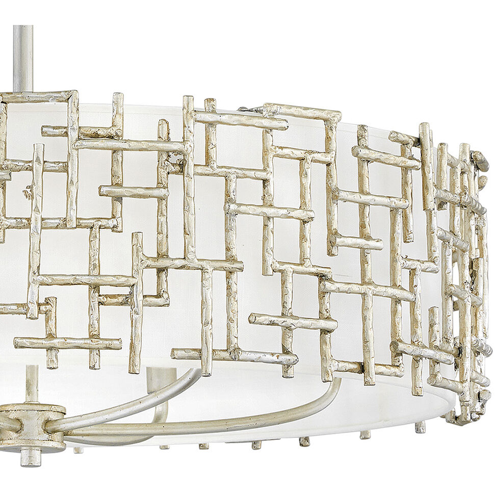 Farrah LED 28 inch Silver Leaf Chandelier Ceiling Light