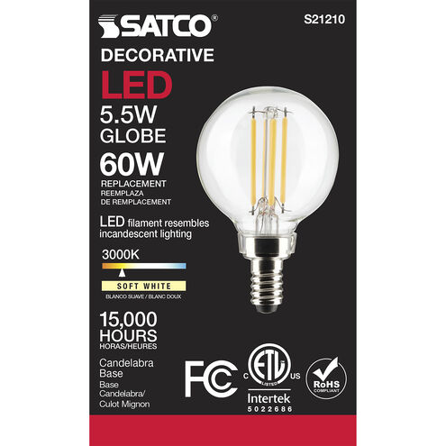 Lumos LED Candelabra Candelabra 5.50 watt 3000K LED Filament