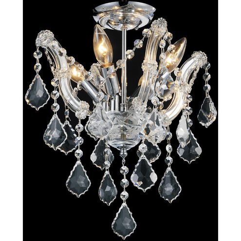 Payton 4 Light 14 inch Chrome Flush Mount Ceiling Light in Clear