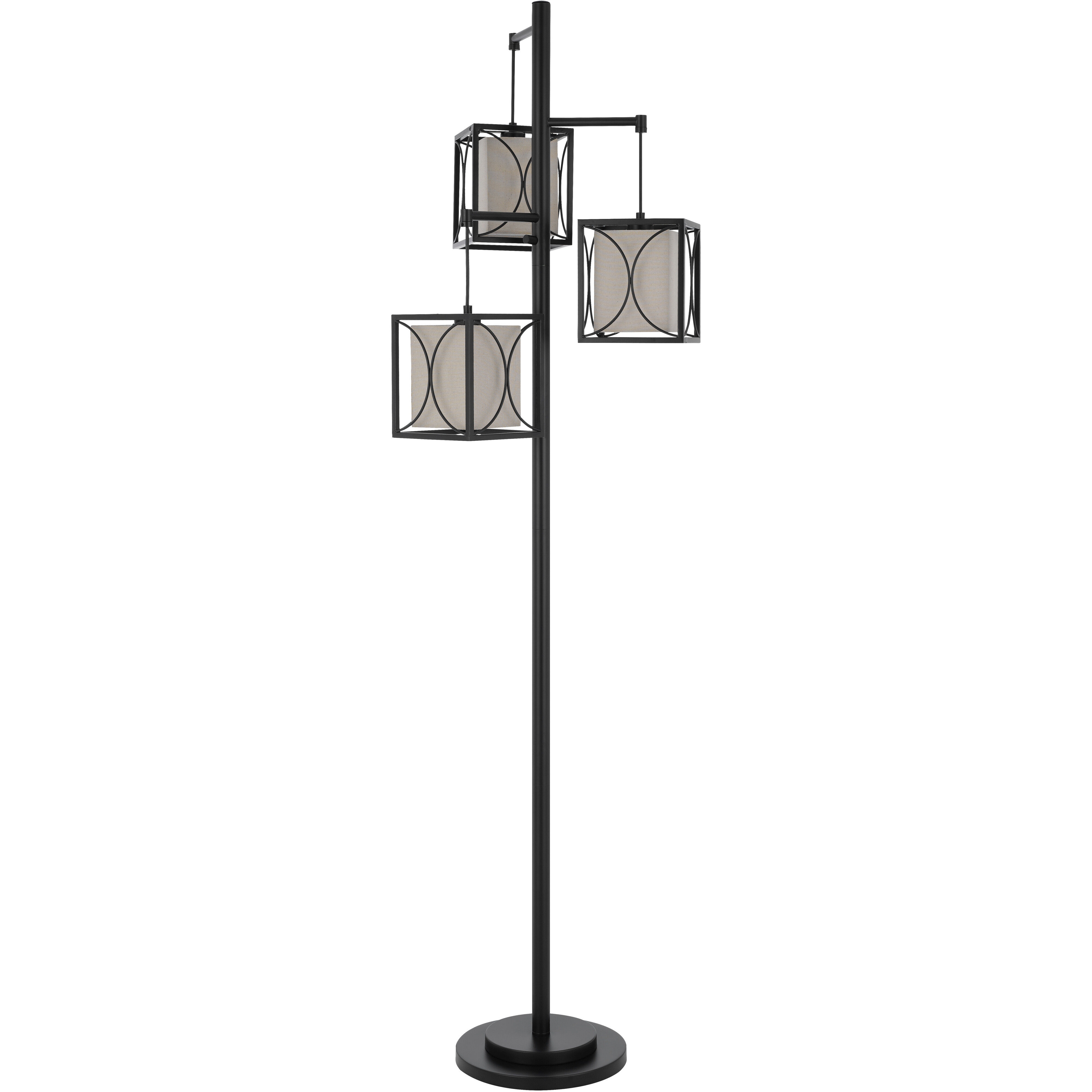 Lantern 72.5 inch 60.00 watt Black Iron Floor Lamp Portable Light
