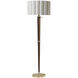 Scalloped 61 inch 14.00 watt Weathered Brass and Walnut Floor Lamp Portable Light