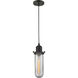 Austere Centri 1 Light 5 inch Oil Rubbed Bronze Mini Pendant Ceiling Light in Incandescent, Clear Glass, Austere