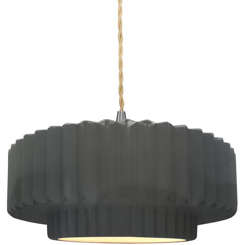 Radiance 1 Light 14.5 inch Gloss Grey and Brushed Nickel Pendant Ceiling Light