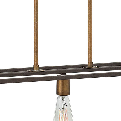 Fulton LED 65 inch Bronze with Heirloom Brass Indoor Linear Chandelier Ceiling Light
