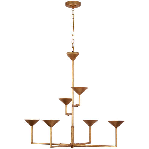 Julie Neill Eleanor LED 46.75 inch Antique Gold Leaf Chandelier Ceiling Light