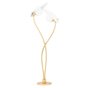 Frond 68 inch 60.00 watt Gold Leaf/Textured On White Combo Floor Lamp Portable Light