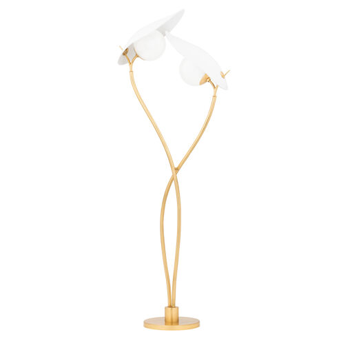 Frond 67.5 inch 60.00 watt Gold Leaf and Textured On White Floor Lamp Portable Light