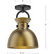 Alora Mood Waldo 1 Light 8.75 inch Matte Black/Aged Gold Semi-Flush Mount Ceiling Light in Matte Black and Aged Gold