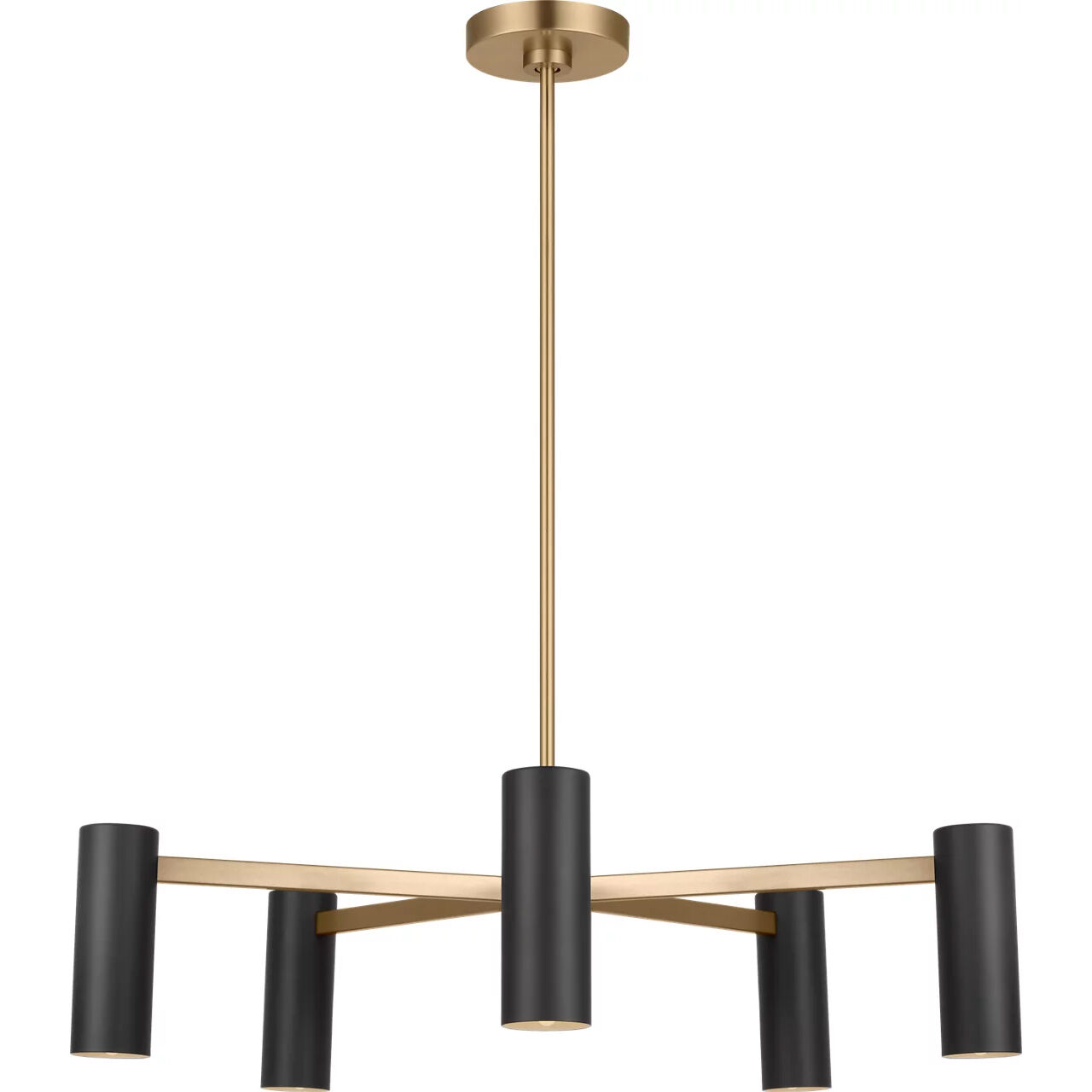 Zentro 5 Light 29 inch Satin Brass Chandelier Ceiling Light in Standard