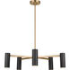 Zentro 5 Light 29 inch Satin Brass Chandelier Ceiling Light in Standard
