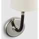 Chapman & Myers Basden LED 5.5 inch Polished Nickel and Black Rattan Sconce Wall Light, Medium