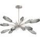 Aalto LED 53.3 inch Beige Silver Linear Pendant Ceiling Light in Optic Rib Smoke, Metallic Beige Silver, 2700K LED, Oval Starburst