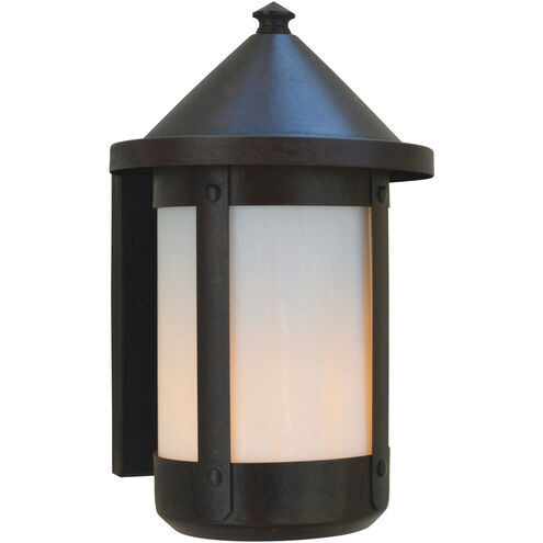 Berkeley 1 Light 13.25 inch Verdigris Patina Outdoor Wall Mount in White Opalescent