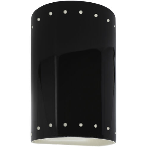 Ambiance LED 9.5 inch Gloss Black Outdoor Wall Sconce in 1000 Lm LED, Gloss Black/Matte White
