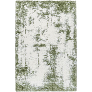 Cloudy Shag 83.86 X 62.99 inch Off-White/Grass Green Machine Woven Rug in 5 x 8, Rectangle