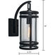 New Yorker 1 Light 14 inch Acid Dipped Black with Clear Outdoor Wall Sconce